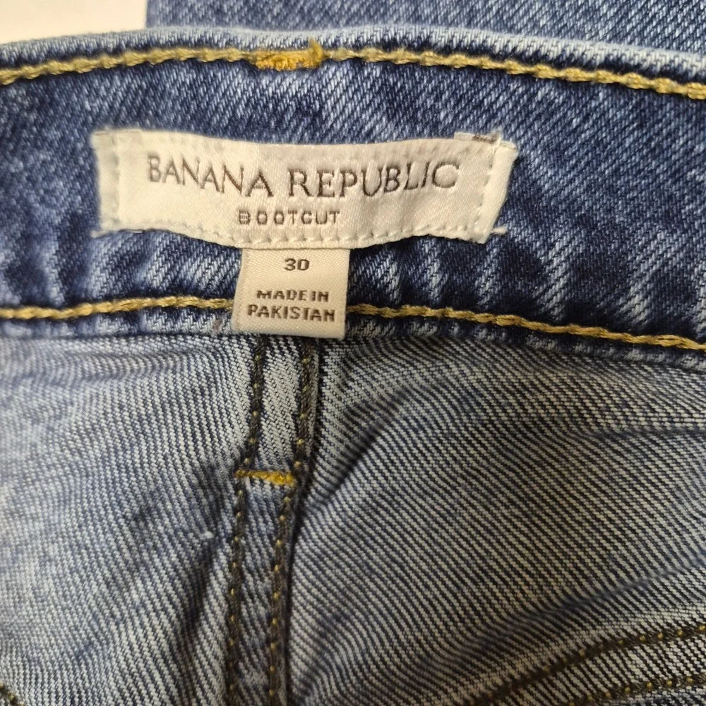 Banana Republic Mens HR Bootcut Jeans Medium Wash Blue Size 30 Stretch Denim